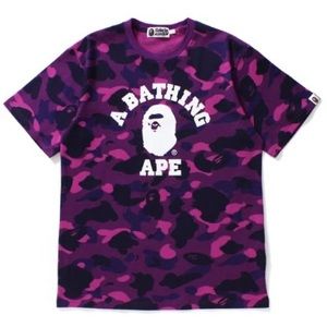 Bape A Bathing Ape Camo College Tee Purple